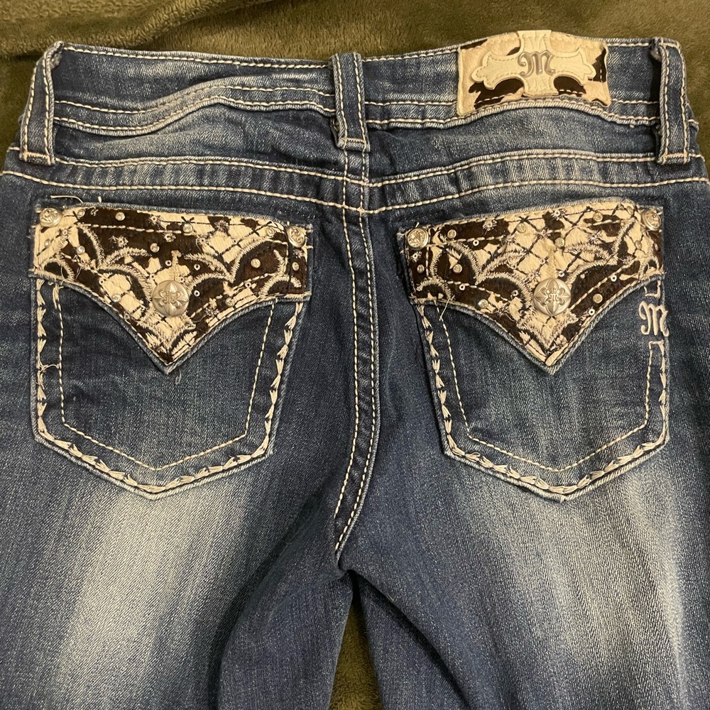 Miss Me Chloe Boot Cut Jeans with cowhide pockets